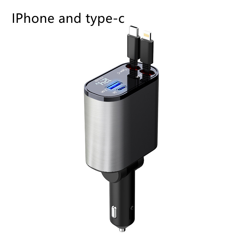 100W Super Fast Car Charger Charging Cable Dual Port Apple USB-C Adapter