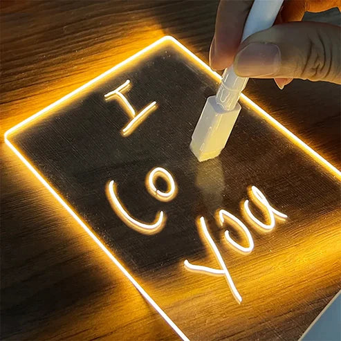 Note Board Creative LED Night Light USB Message Board with Pen