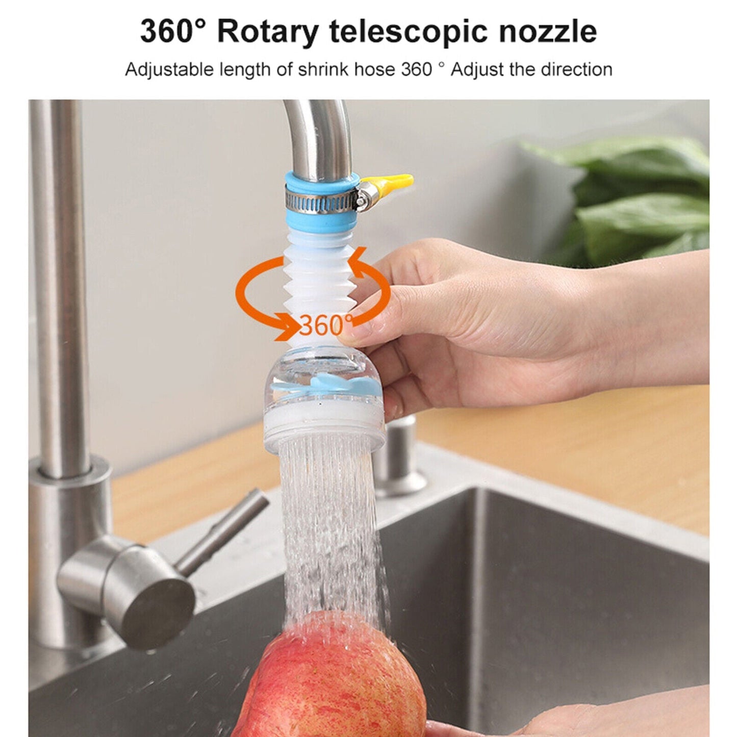 Rotatable 360 Degree Kitchen Sink Tap Faucet Extender Adjustable Connector